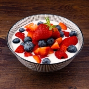 Bowl of yoghurt and berries.