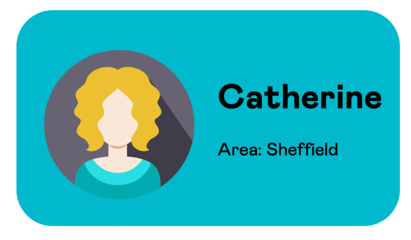 Info card for Catherine, a Second Nature user from Sheffield