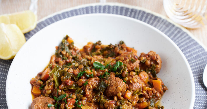Lamb meatball, lentil and kale stew | Second Nature Guides