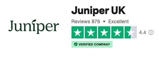 Juniper UK's Trustpilot score is 4.4 based on 876 reviews and they're rated as 'Excellent'. 